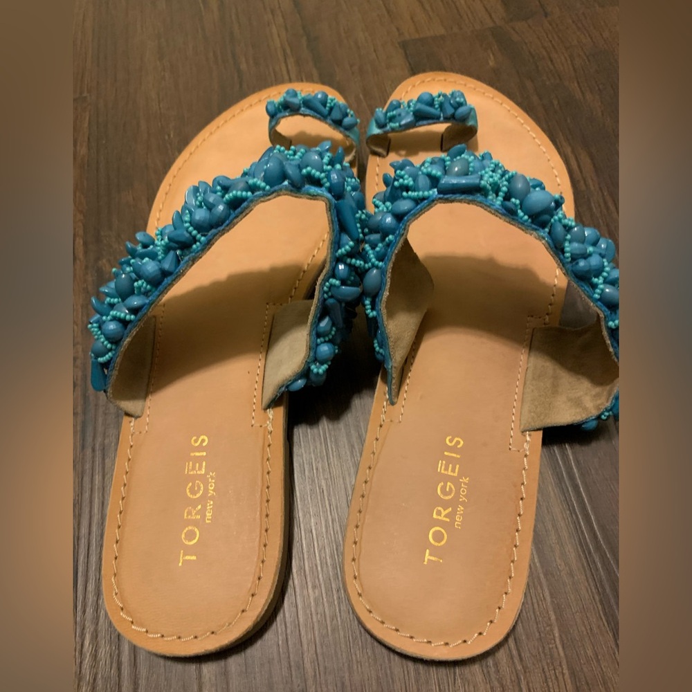 Torgeis Flat Toe Ring Sandal Blue - image 5